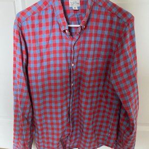 J. Crew Cotton Linen Twill Gingham Shirt - Slim Fit